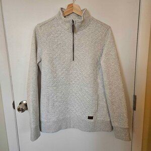 L.L. Bean Quilted Pullover | Women's Size M | Quarter-Zip | Gray